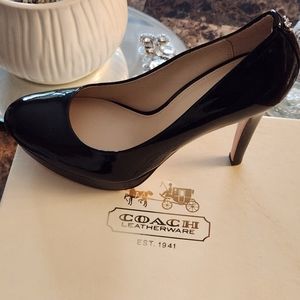New in box Coach Black Patent Heels